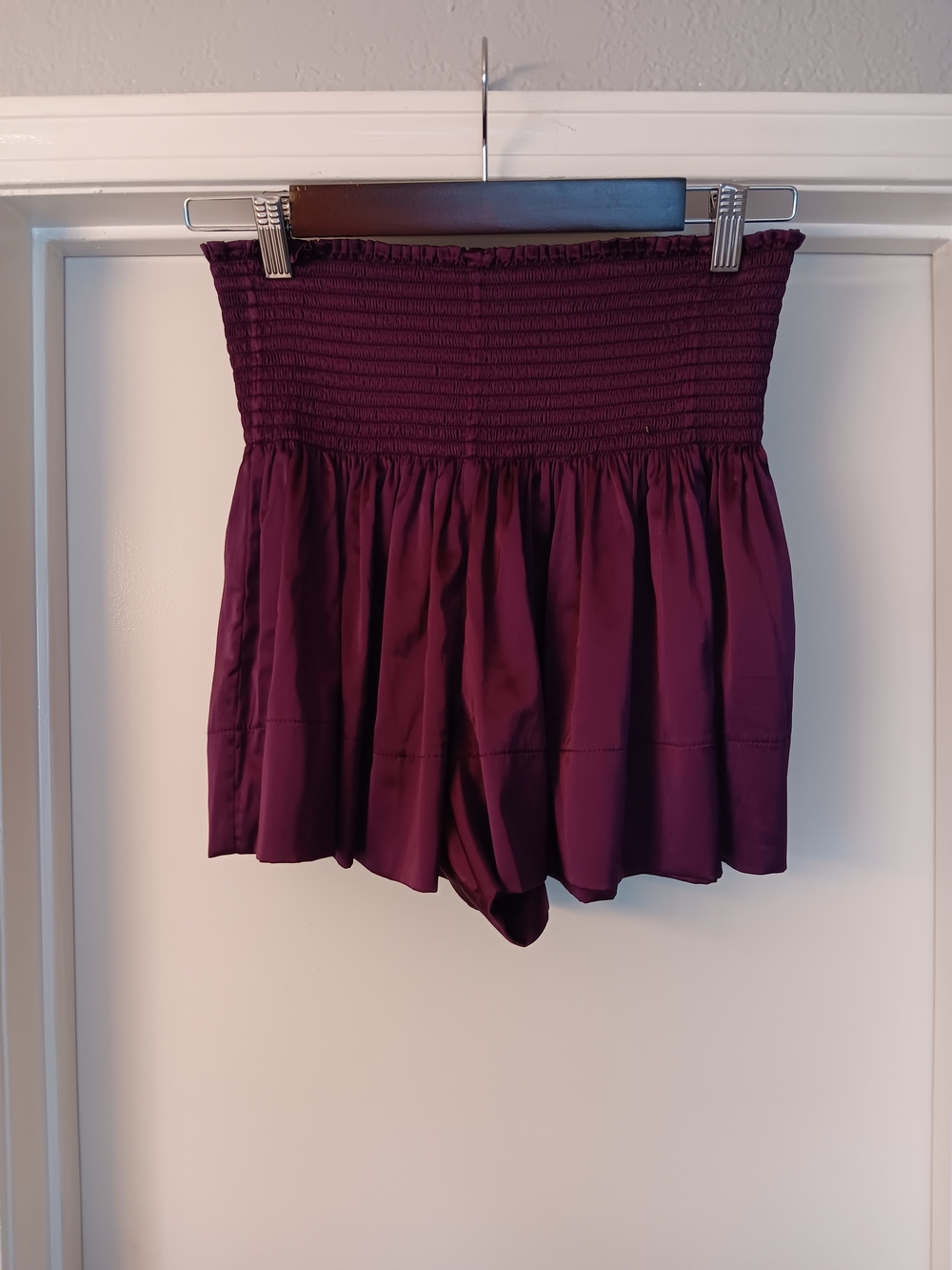 NATURAL LIFE Plum Purple Smocked Flowy Shorts